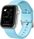 Sport Band Compatible with Apple Watch Bands 49Mm 46Mm 45Mm 44Mm 42Mm 41Mm 40Mm 38Mm, Soft Silicone Replacement Strap with Classic Clasp for Iwatch Series 11 10 9 8 7 6 5 4 3 2 1 SE Ultra Women Men